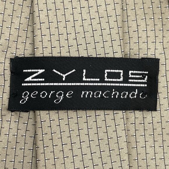 Zylos/ Lucien Piccard Silk Neckties Lot of 3 Striped Geometric Gold Grey Purple - Picture 4 of 16